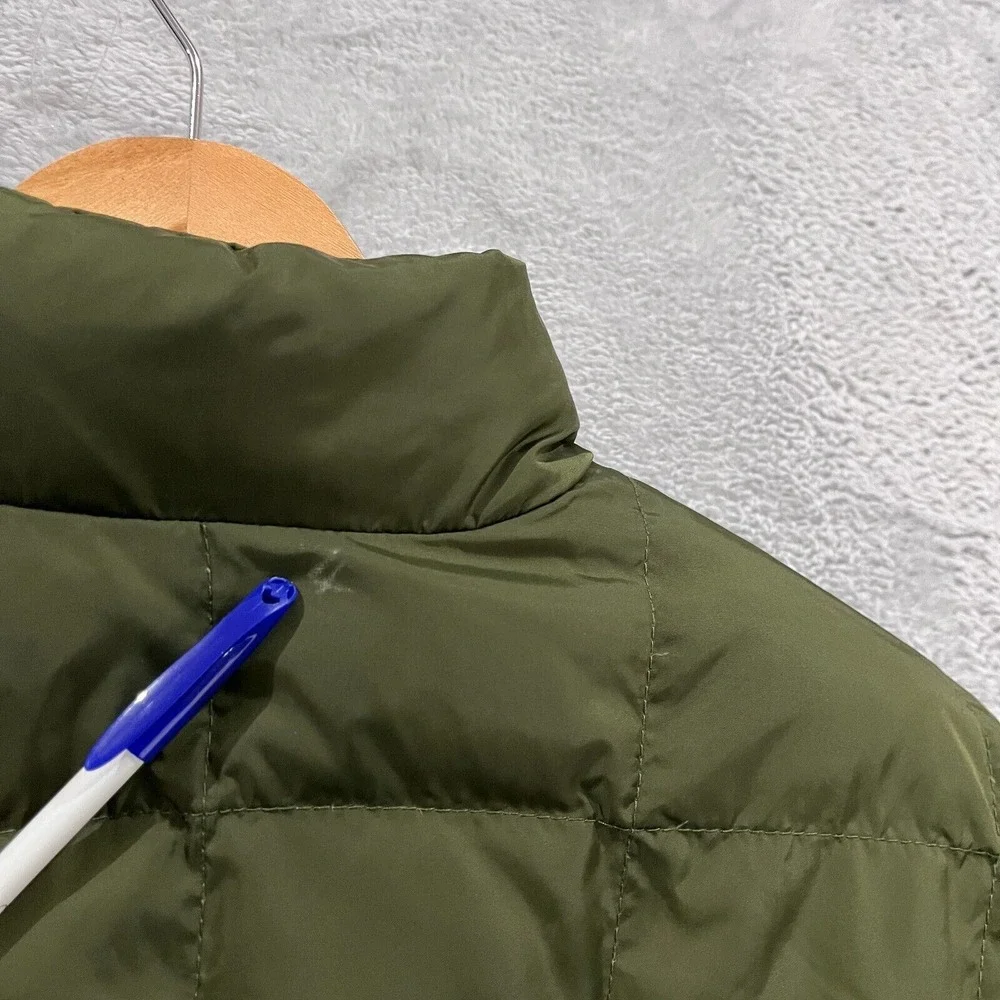 Lands End Goose Down Jacket‎ S 6-8 Coat Reversible Quilted Parka Puffer